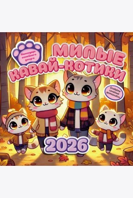 Милые кавай-котики. Календарь семейного досуга 2026