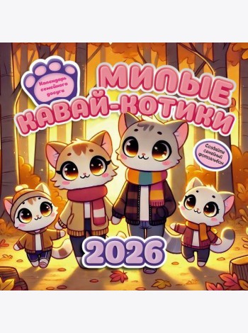 Милые кавай-котики. Календарь семейного досуга 2026