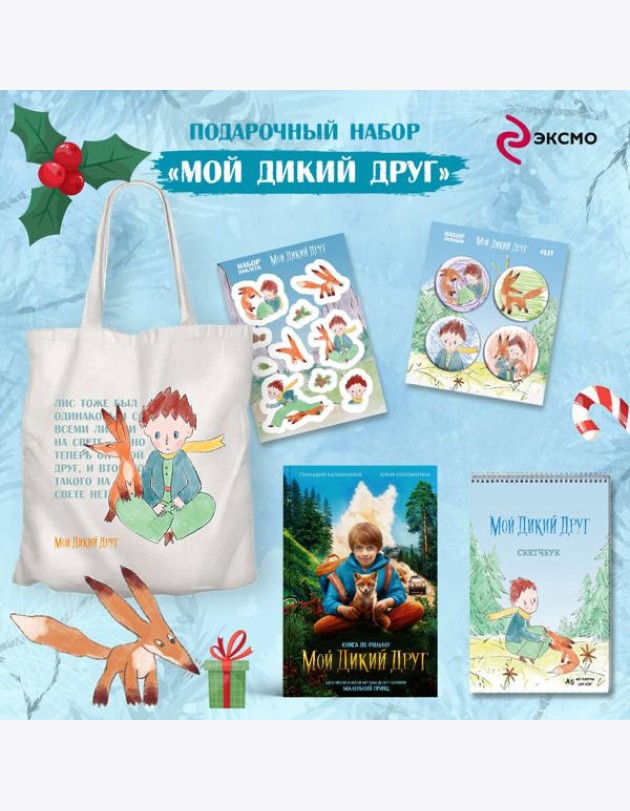 Набор школьника (набор из книги, шоппера, скетчбука, набора значков и наклеек 