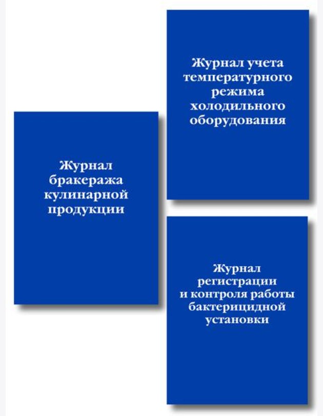 Комплект из 3-х книг: Журналы для заведений общественного питания (ИК)