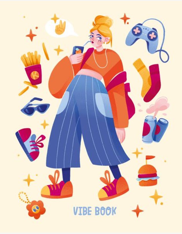 VIBE BOOK. Блокнот для подростков (песочная обложка)