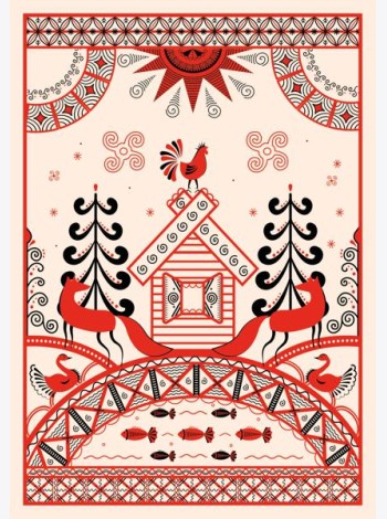 Блокнот Жили-были. Мезенская роспись «Лиса» (формат А5, 144 стр., блинтовое тиснение, тонированный блок)