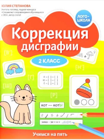 Коррекция дисграфии: 2 класс: учимся на пять