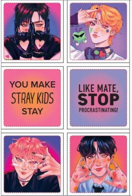 Stray Kids. Набор 3D стикеров (6 шт., оранжевый)