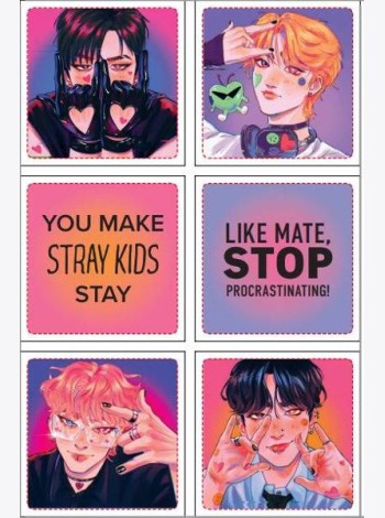 Stray Kids. Набор 3D стикеров (6 шт., оранжевый)