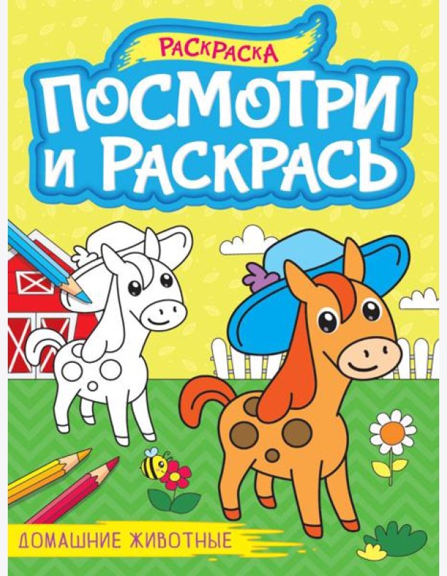 ПОСМОТРИ И РАСКРАСЬ А4. ДОМАШНИЕ ЖИВОТНЫЕ