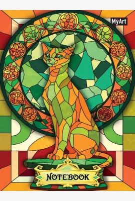MyArt. БЛОКНОТ в клетку Витражи. Кошка