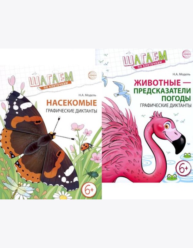 Шагаем по клеточкам. Графические диктанты с математическими примерами для детей 6-7 лет (комплект из 2-х книг)