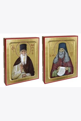Икона Амвросия Оптинского, преподобного; Икона Льва Оптинского, преподобного (комплект из 2-х икон)