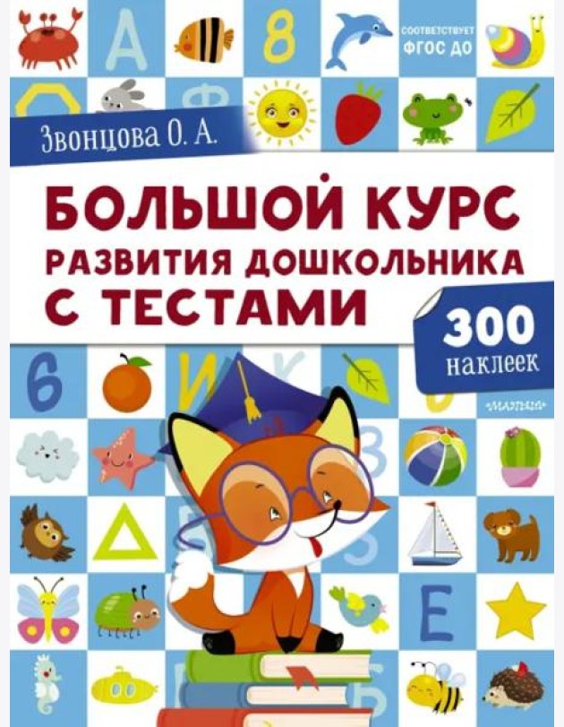 Большой курс развития дошкольника. С тестами и наклейками