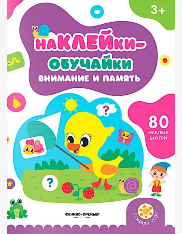 Внимание и память: книжка с наклейками (80 наклеек)