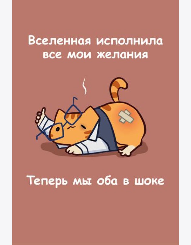 Авторский блокнот. Мурчальня. Вселенная исполнила все мои желания. Теперь мы оба в шоке. А5 64 л.