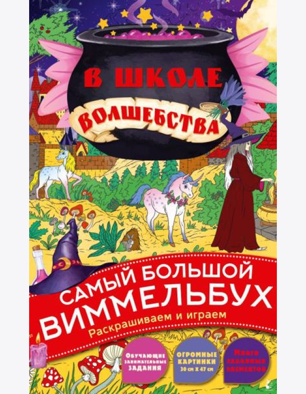 В школе волшебства. Самый большой виммельбух. Раскрашиваем и играем