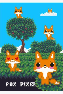 Fox pixel. Тетрадь школьная в мягкой обложке, 48 л.