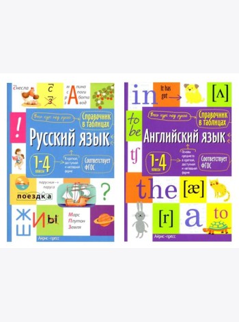 Справочник в таблицах. Русский язык. Английский язык. 1-4 кл. (комплект из 2-х книг)