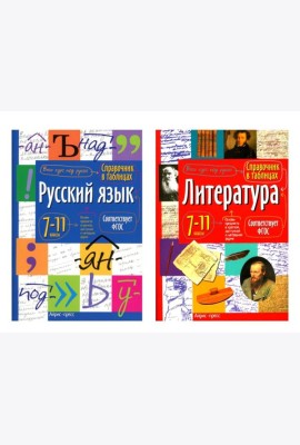 Справочник в таблицах. Русский язык. Литература. 7-11 кл. (комплект из 2-х книг)