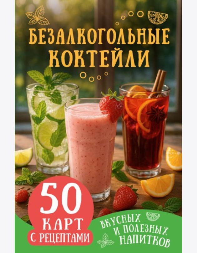 Безалкогольные коктейли. 50 карт с рецептами вкусных и полезных напитков